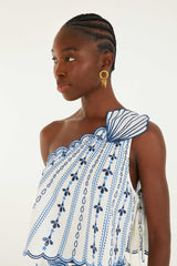 One Shoulder 3d Blouse With Embroidery - FARM Rio COAST STARS