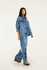 Denim Mystical Wide-Leg Pants - FARM Rio DENIM