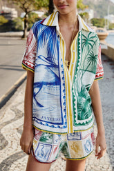Multicolor Brasil Vintage Lenzing Ecovero Euroflax Shirt - FARM Rio BRASIL VINTAGE OFF-WHITE