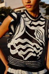 Seashell Crochet Top - FARM Rio BLACK