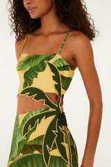 Soft Yellow Banana Leaves Maxi Dress - FARM Rio FRUIT BANANA LEAVES SOFT YELLOW