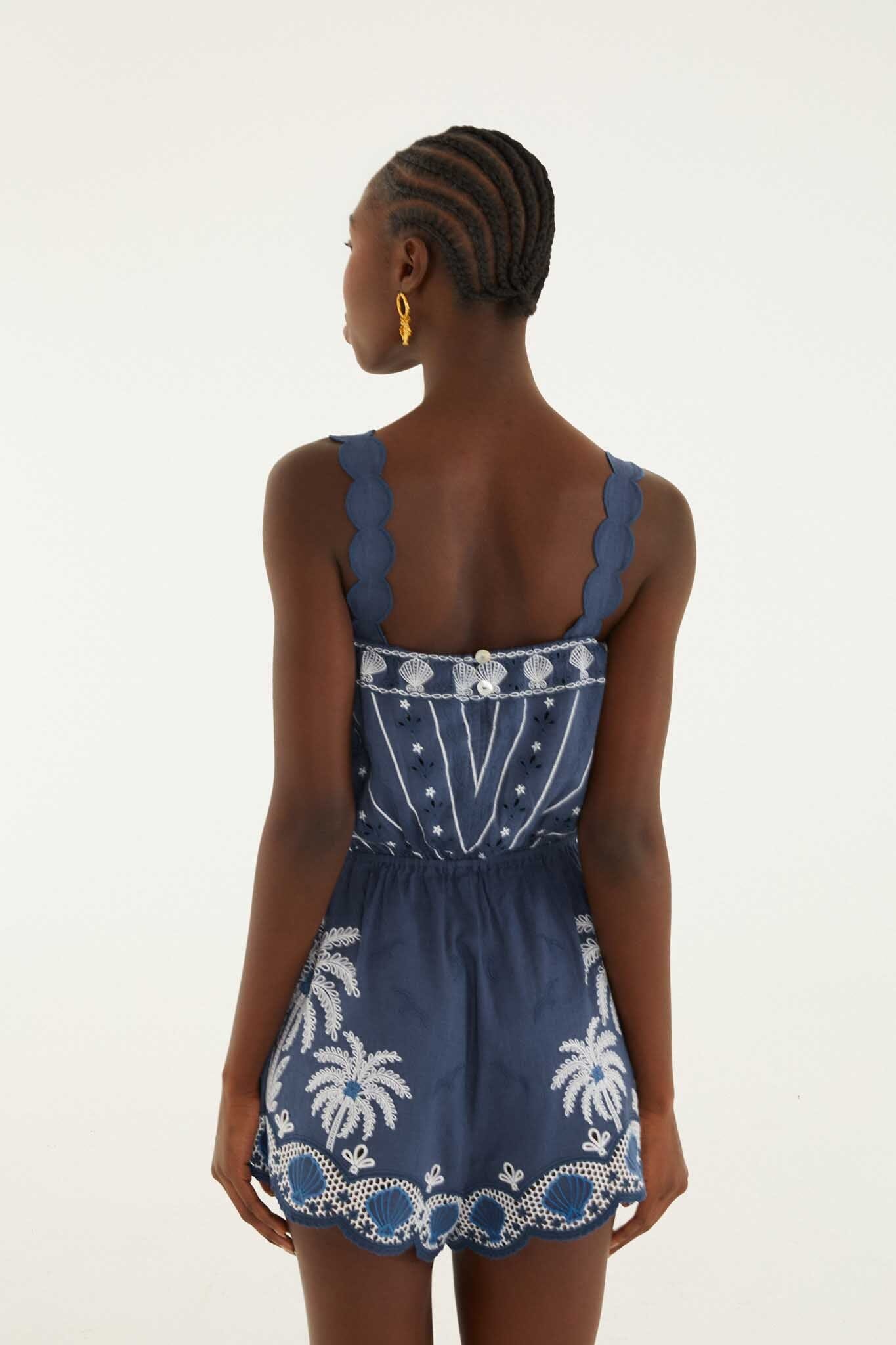 Romper With Embroidery - FARM Rio COAST STARS