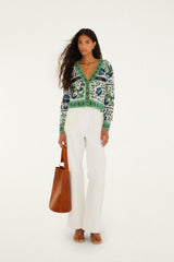 Off-White Manoela Buttoned Knit Cardigan - FARM Rio MANOELA OFF-WHITE