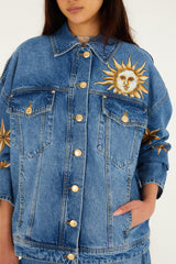 Denim Mystical Sun Printed Jacket - FARM Rio DENIM