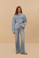 Bows Embroidery Denim Jacket - FARM Rio DENIM