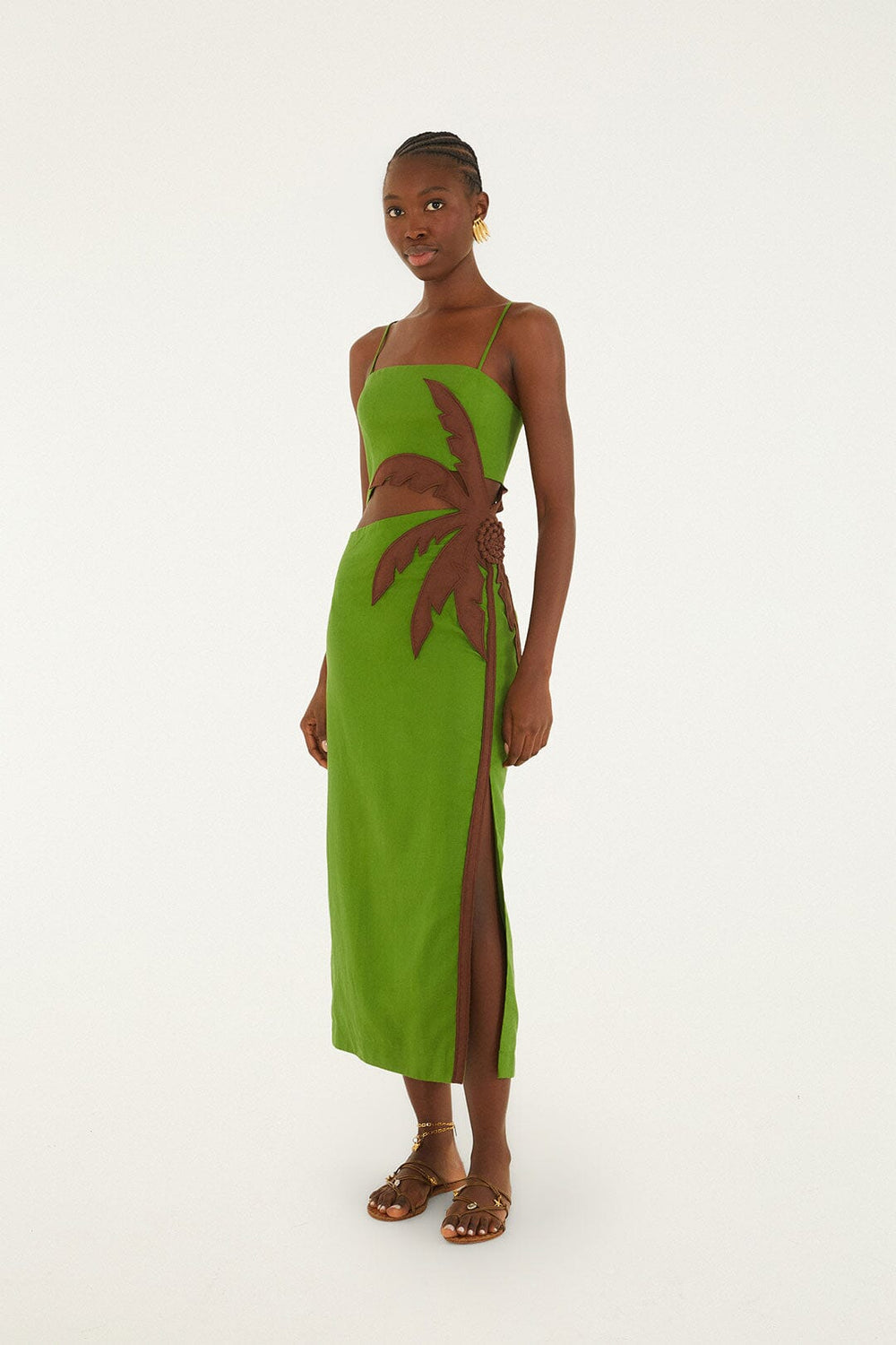 Green Palm Tree Maxi Dress - FARM Rio GREEN