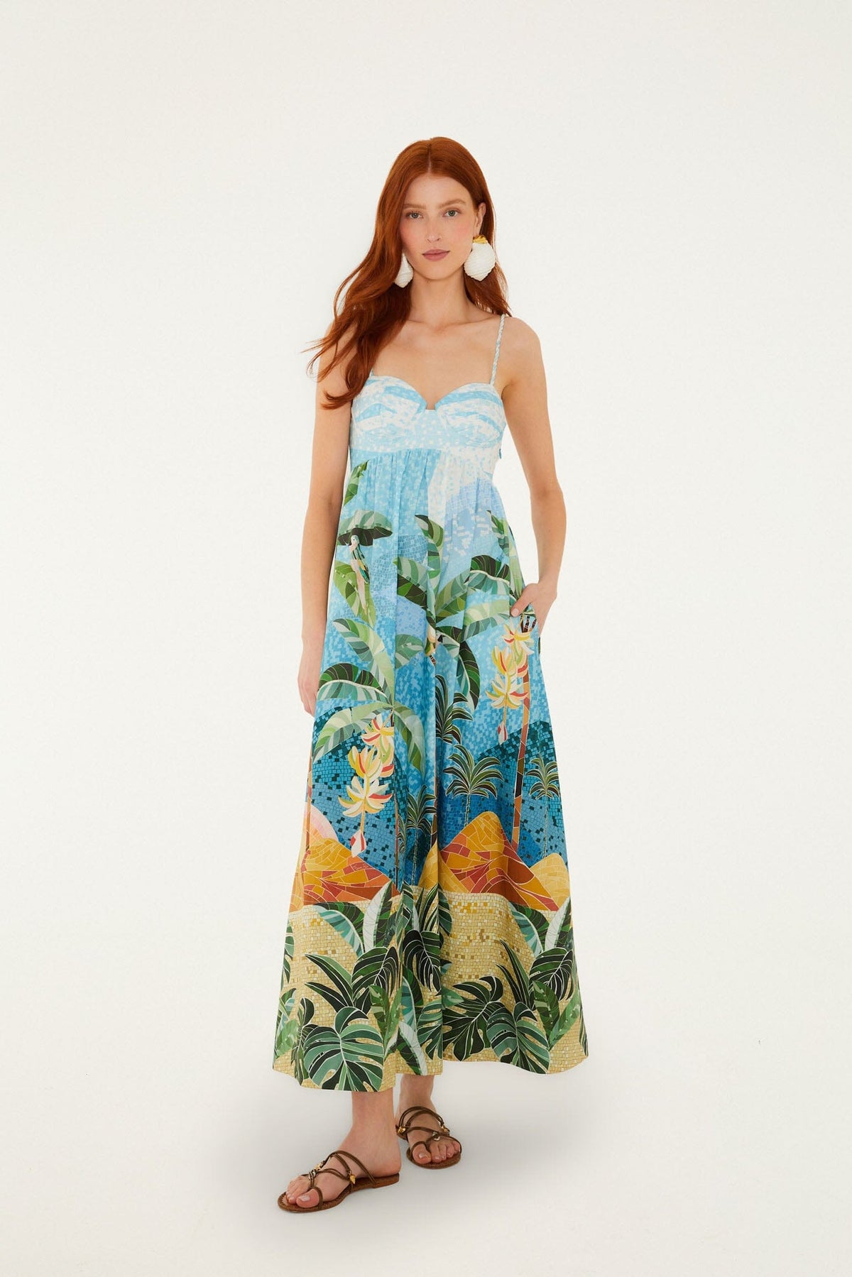 Multicolor Rio Mosaic Sweetheart Neck Maxi Dress - FARM Rio RIO MOSAIC MULTICOLOR