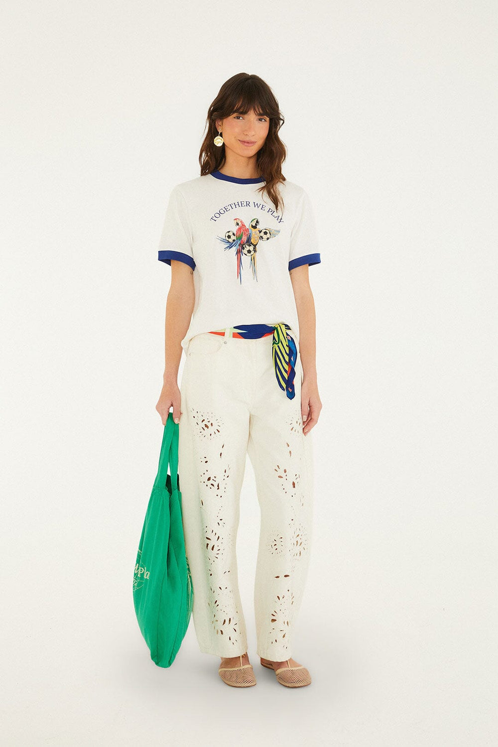 Off-White Together We Play Short Sleeve T-Shirt - FARM Rio TOGETHER WE PLAY