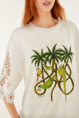 Ropes And Birds Richelieu Blouse - FARM Rio OFF-WHITE