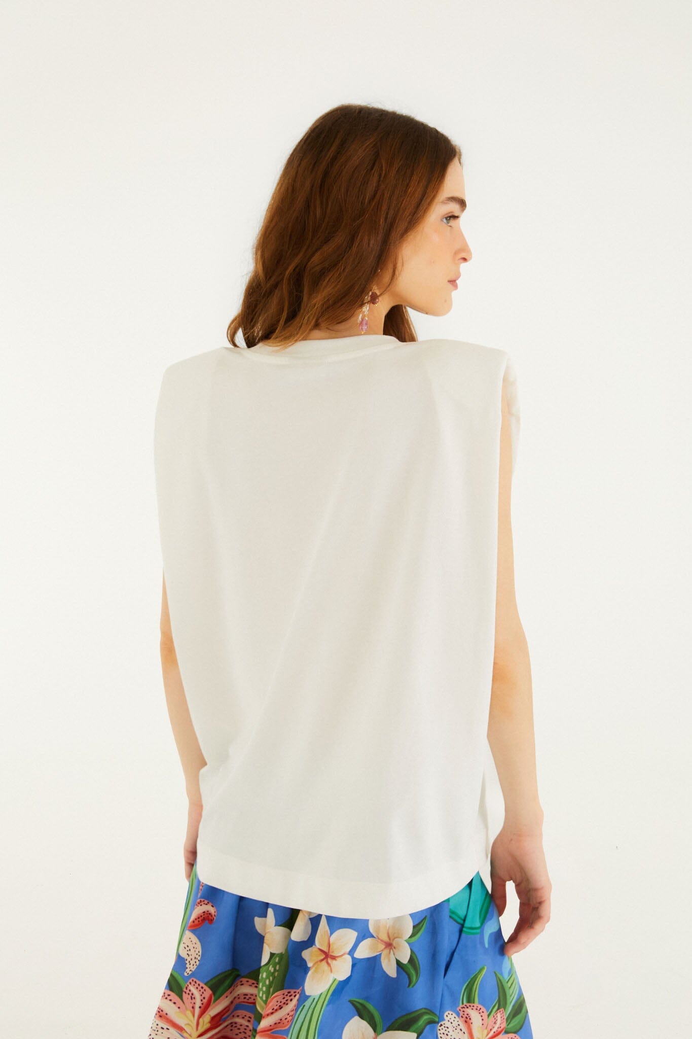 Off-White Fishing Dreams Padded Shoulder T-Shirt - FARM Rio OFF-WHITE