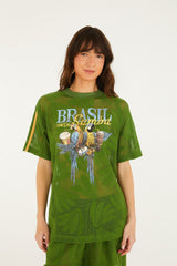 Green Brasil Samba Lace T-Shirt - FARM Rio GREEN