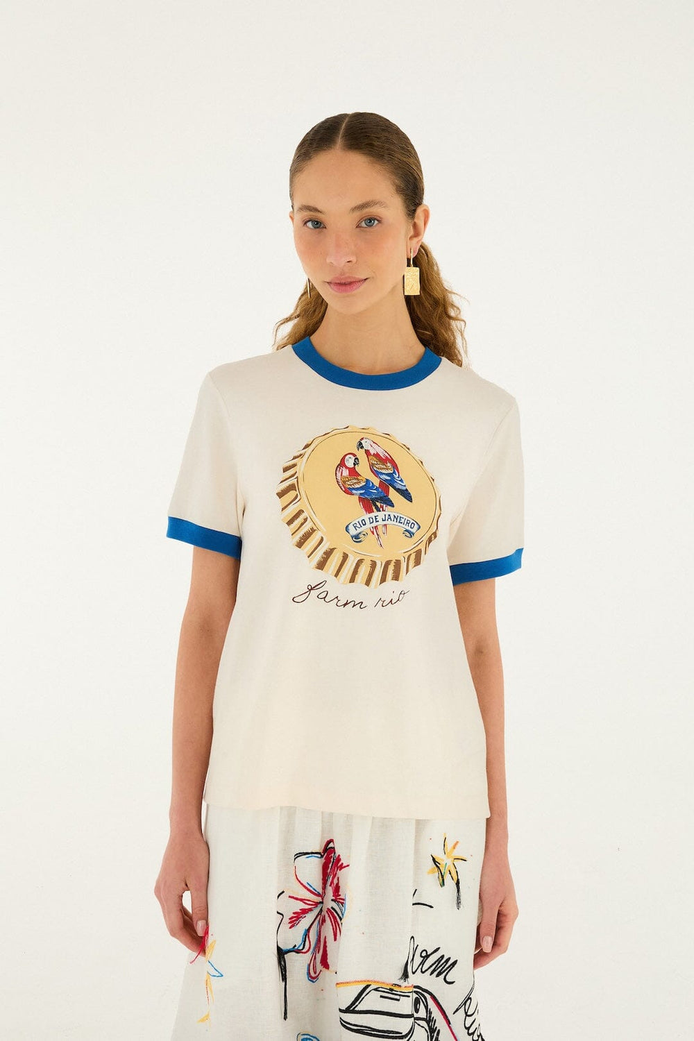 Off-White Beer Cap Organic Cotton Baby T-Shirt - FARM Rio OFF-WHITE