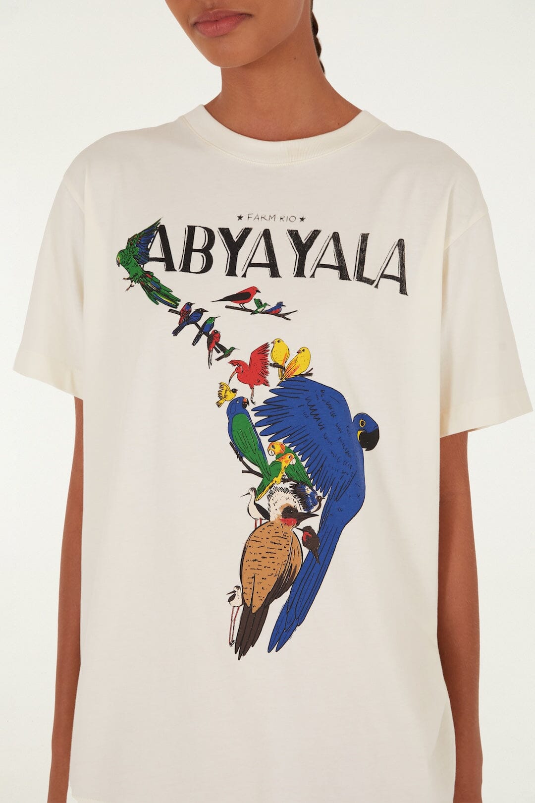 Off-White Abya Yala Organic Cotton T-Shirt - FARM Rio OFF-WHITE