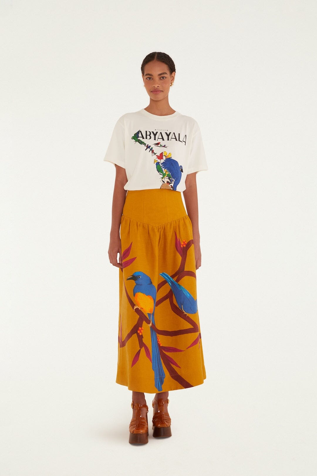 Off-White Abya Yala Organic Cotton T-Shirt - FARM Rio OFF-WHITE