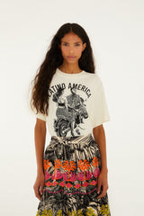 Off-White Latino Americana Organic Cotton T-Shirt - FARM Rio BEIGE