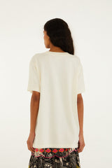 Off-White Latino Americana Organic Cotton T-Shirt - FARM Rio BEIGE