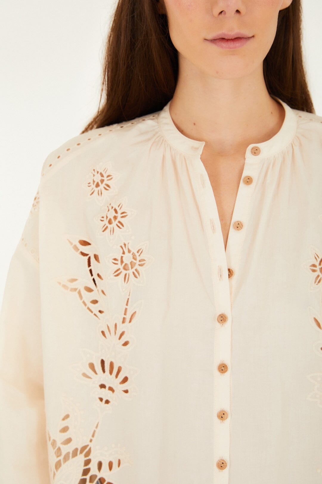 Soft Pink Artisanal Long Sleeve Blouse - FARM Rio LIGHT PINK