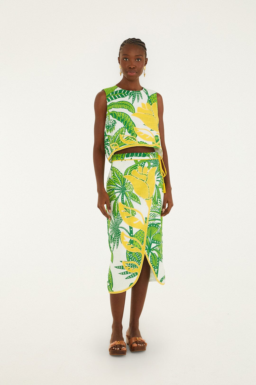 Off-White Amazon Graphic Midi Skirt - FARM Rio GRAPHIC AMAZON OFF-WHITE
