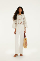 Twill Fringe Pocket Pants - FARM Rio DENIM