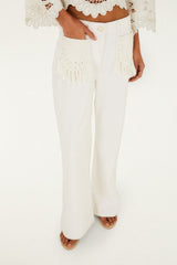 Twill Fringe Pocket Pants - FARM Rio DENIM