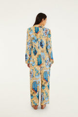 Sand Mystical Wide-Leg Lenzing Ecovero Viscose Pants - FARM Rio MYSTICAL SAND