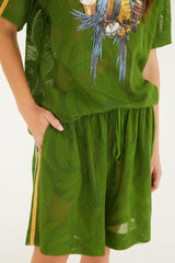 Green Brasil Samba Lace Shorts - FARM Rio GREEN