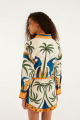 Multicolor Tropical Graphic Drawstring Pockets Shorts - FARM Rio TROPICAL GRAPHIC