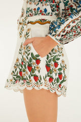 Off-White Fruit Beauty Euroflax Premium Linen Richelieu Running Shorts - FARM Rio FRUIT BEAUTY OFF-WHITE