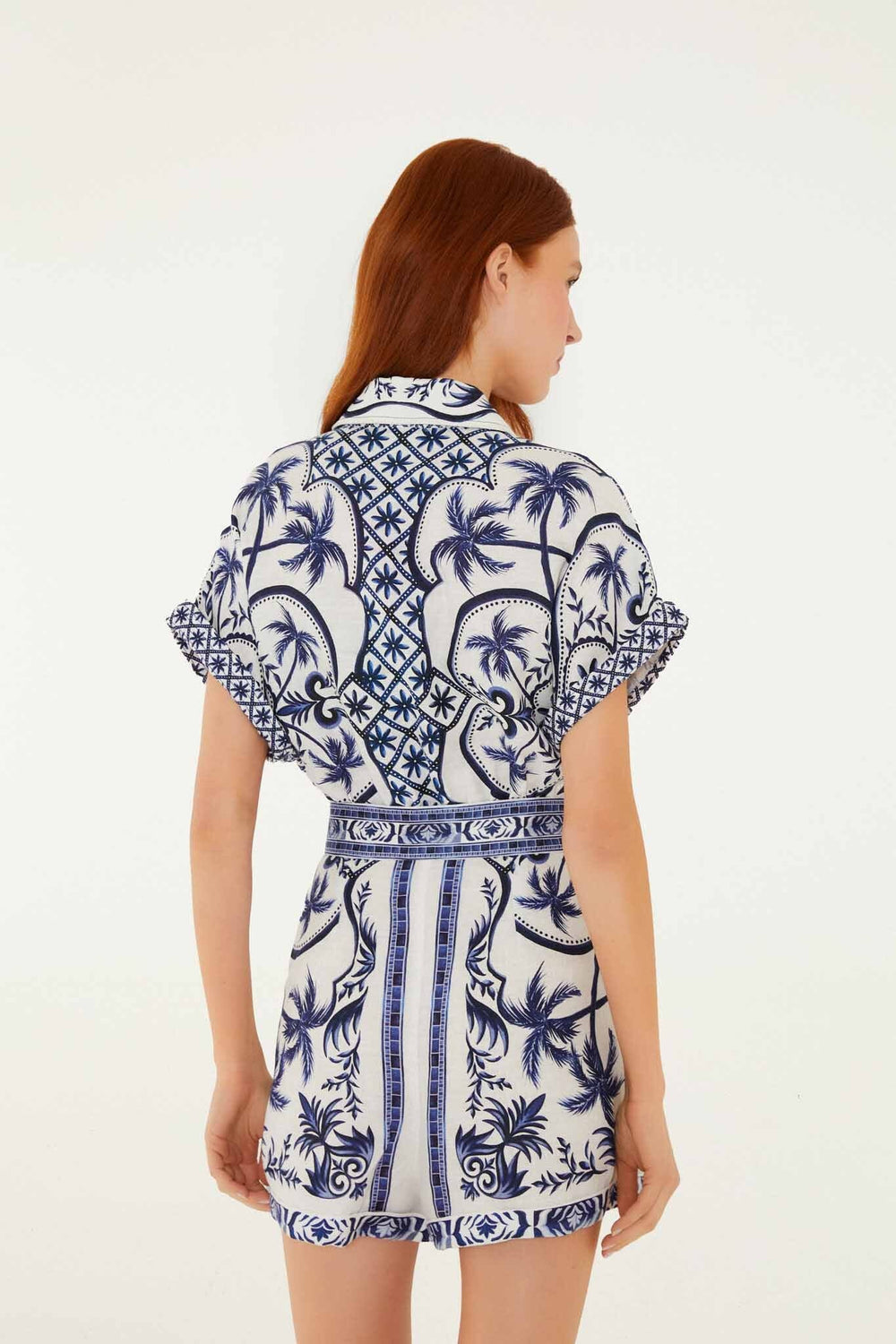 Off-White Wonderful City Belted Euroflax Premium Linen Romper - FARM Rio WONDERFUL CITY OFF-WHITE