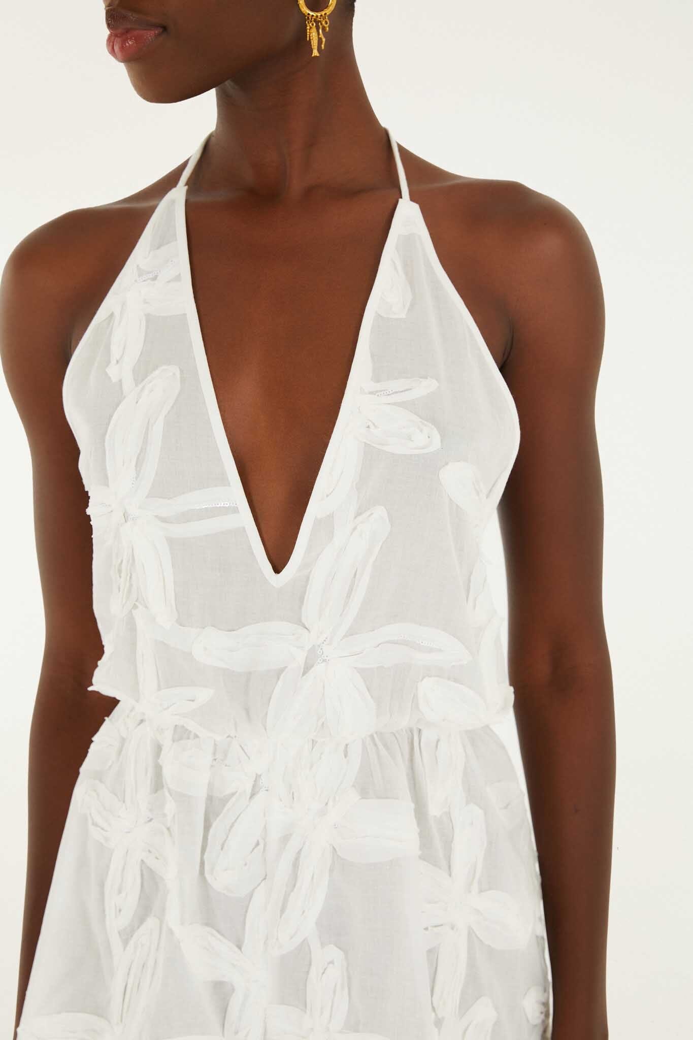 Romper With Neck Tie - FARM Rio COAST SHELL