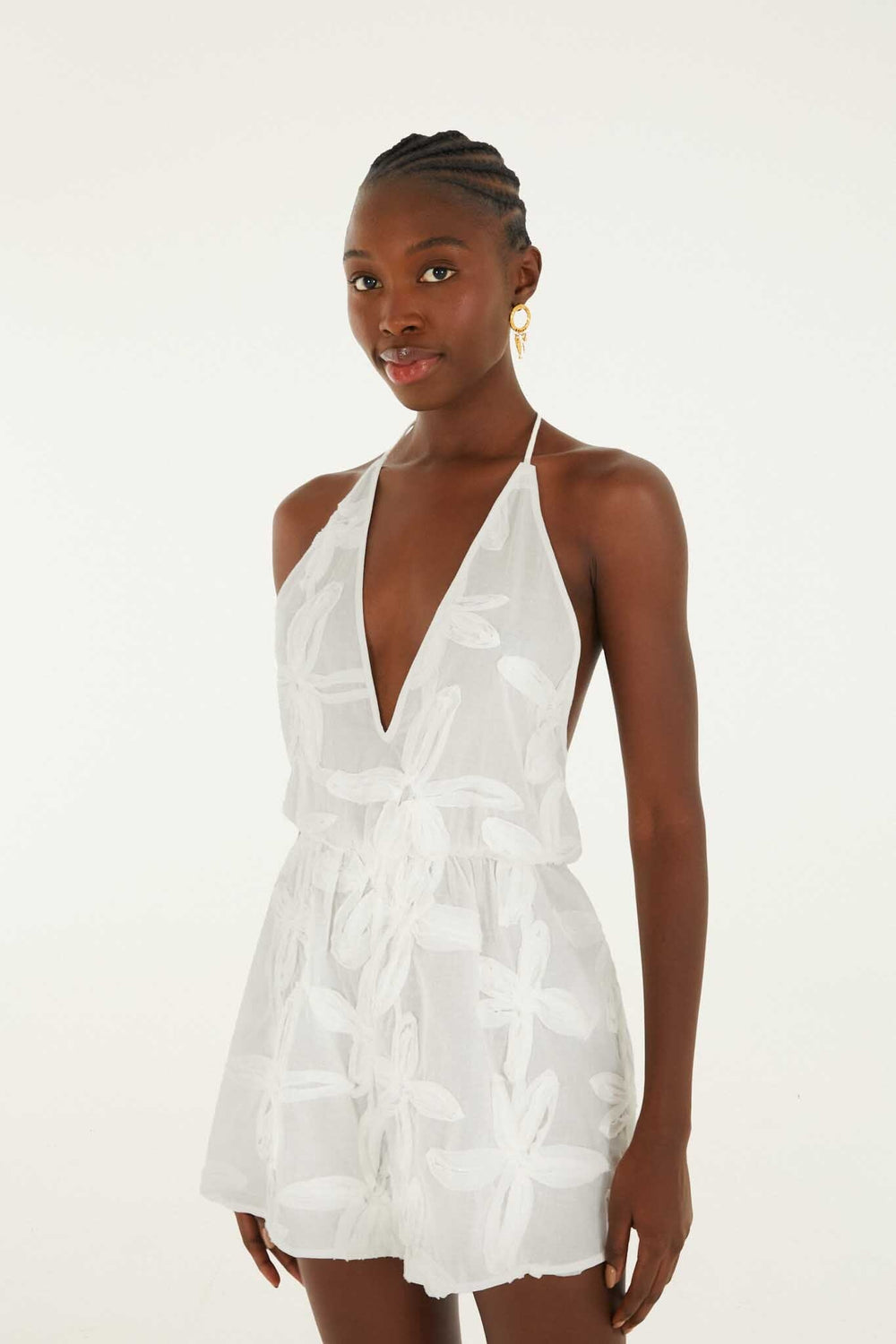 Romper With Neck Tie - FARM Rio COAST SHELL