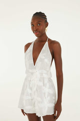 Romper With Neck Tie - FARM Rio COAST SHELL