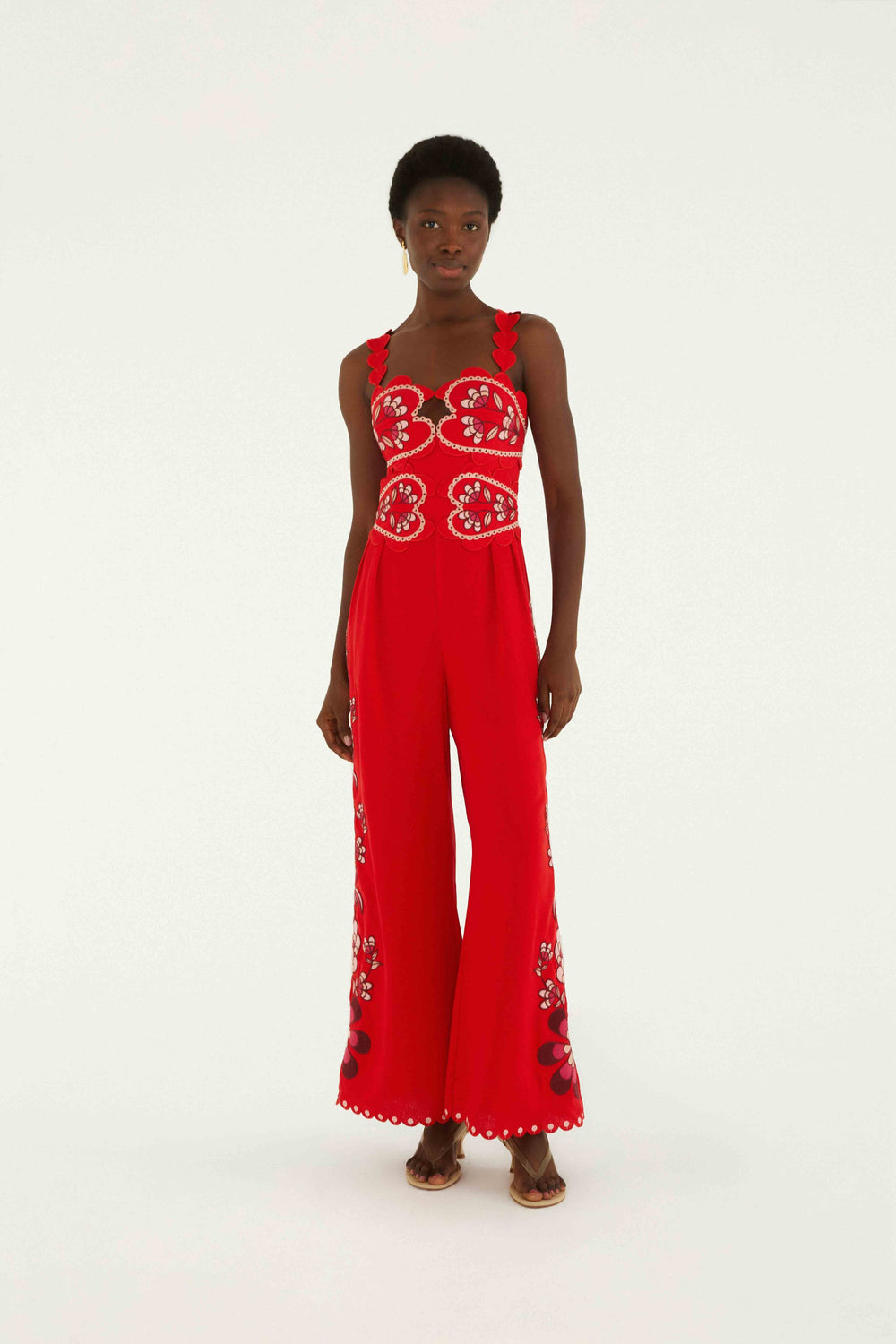 Pink Lovely Pineapples Embroidered Lenzing Ecovero Euroflax Jumpsuit - FARM Rio LOVELY PINEAPPLE PINK