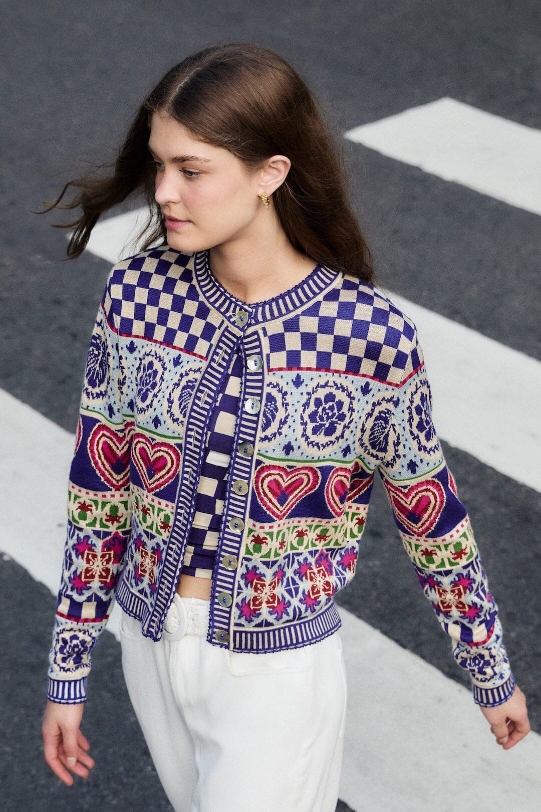 Rainbow Kaleidoscope Ainika Knit Cardigan - FARM Rio RAINBOW KALEDOSCOIPE AINIKA