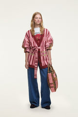 Luisa Embroidered Cardigan - FARM Rio TARTAN PINK