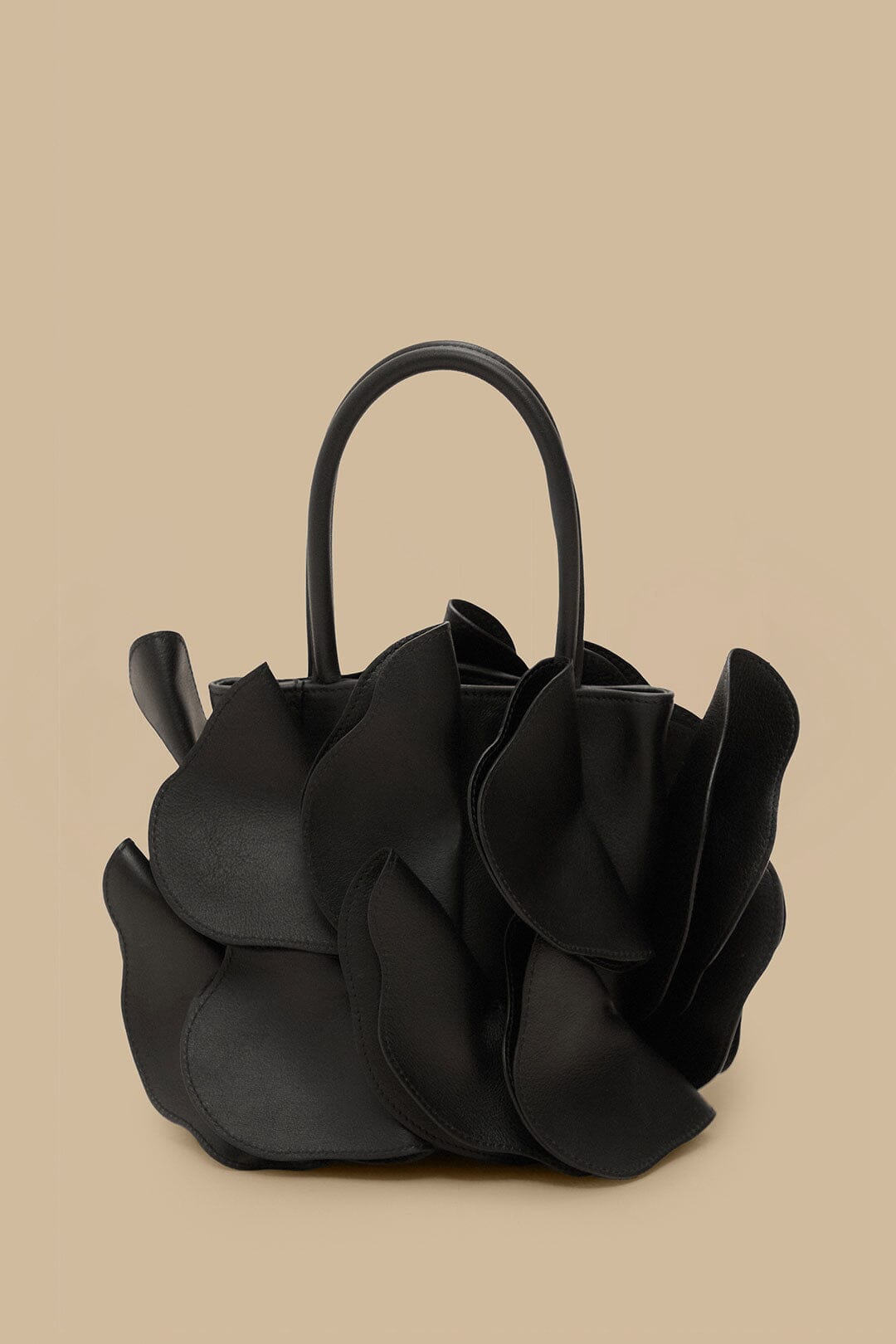 Black Leather Flower Bag - FARM Rio BLACK
