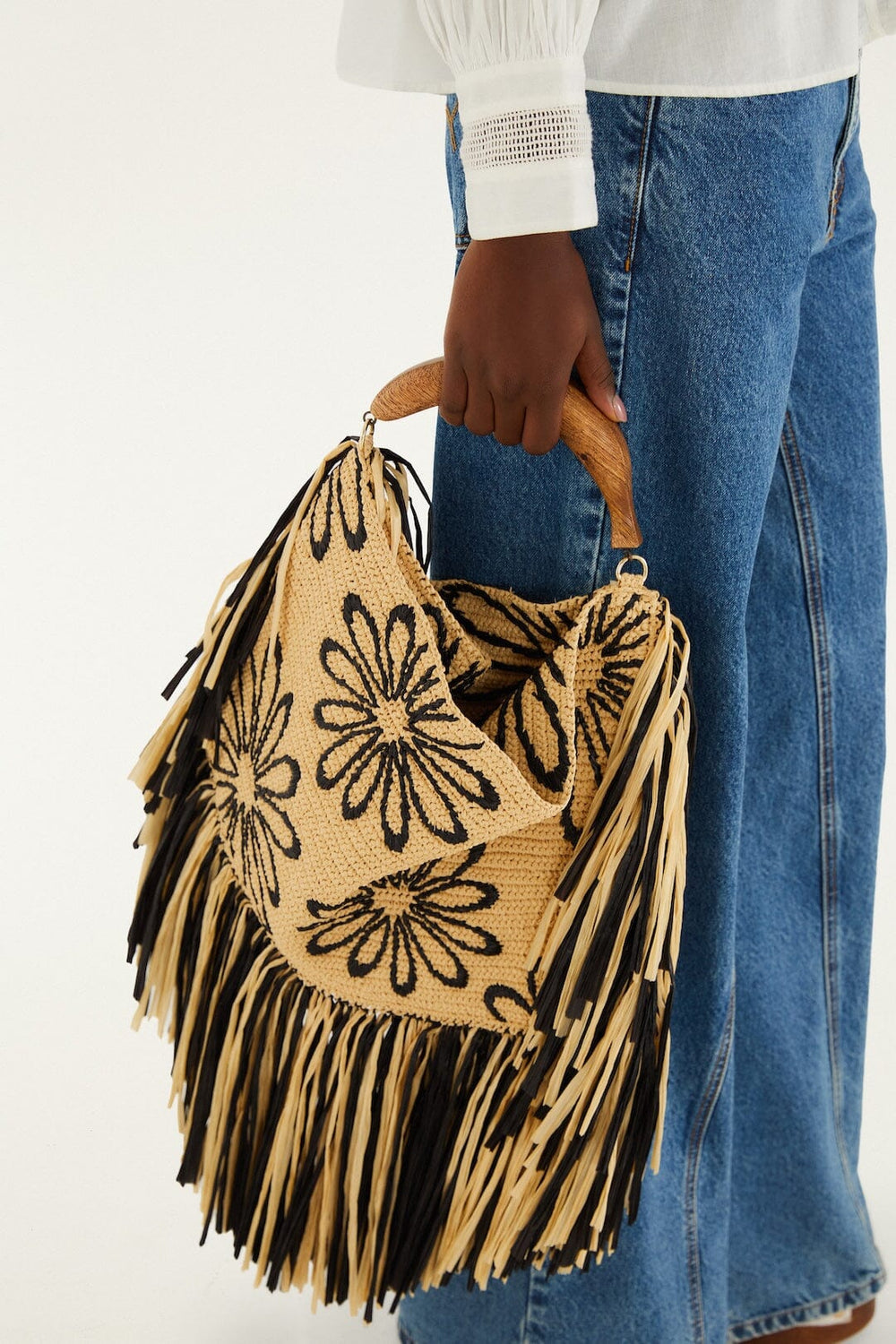 Fringed Raffia Mini Bag - FARM Rio MELANGE