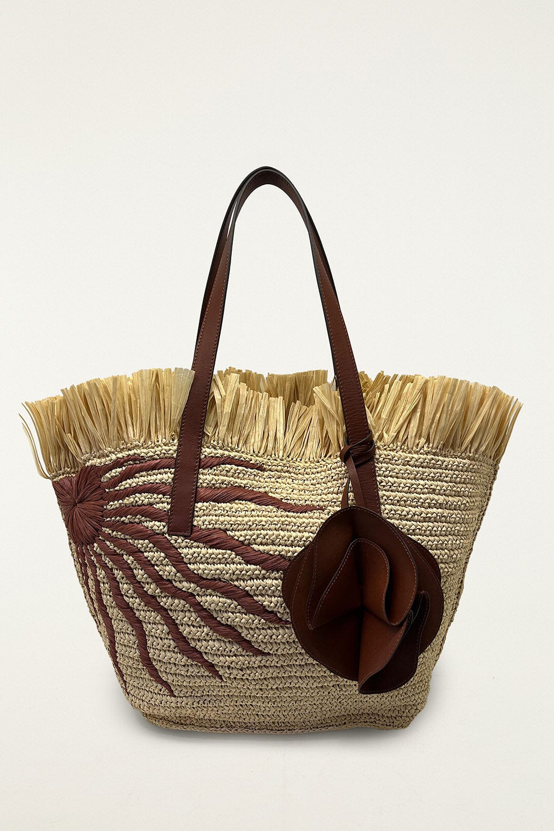 Printed Raffia Basket Bag - FARM Rio RAFFIA