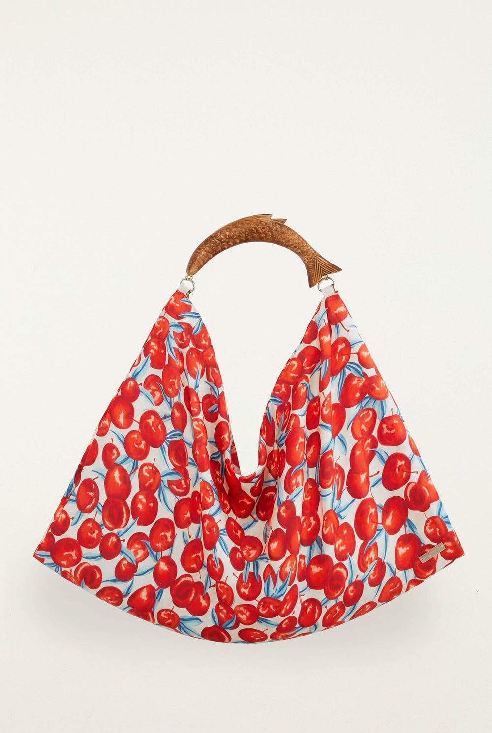 Red Cherry Satin Medium Scarf Bag - FARM Rio CHERRY BLOSSOM