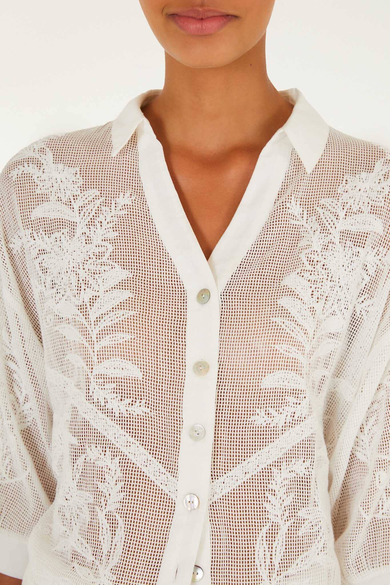 Off-White Nina Blouse - FARM Rio NINA OFF-WHITE