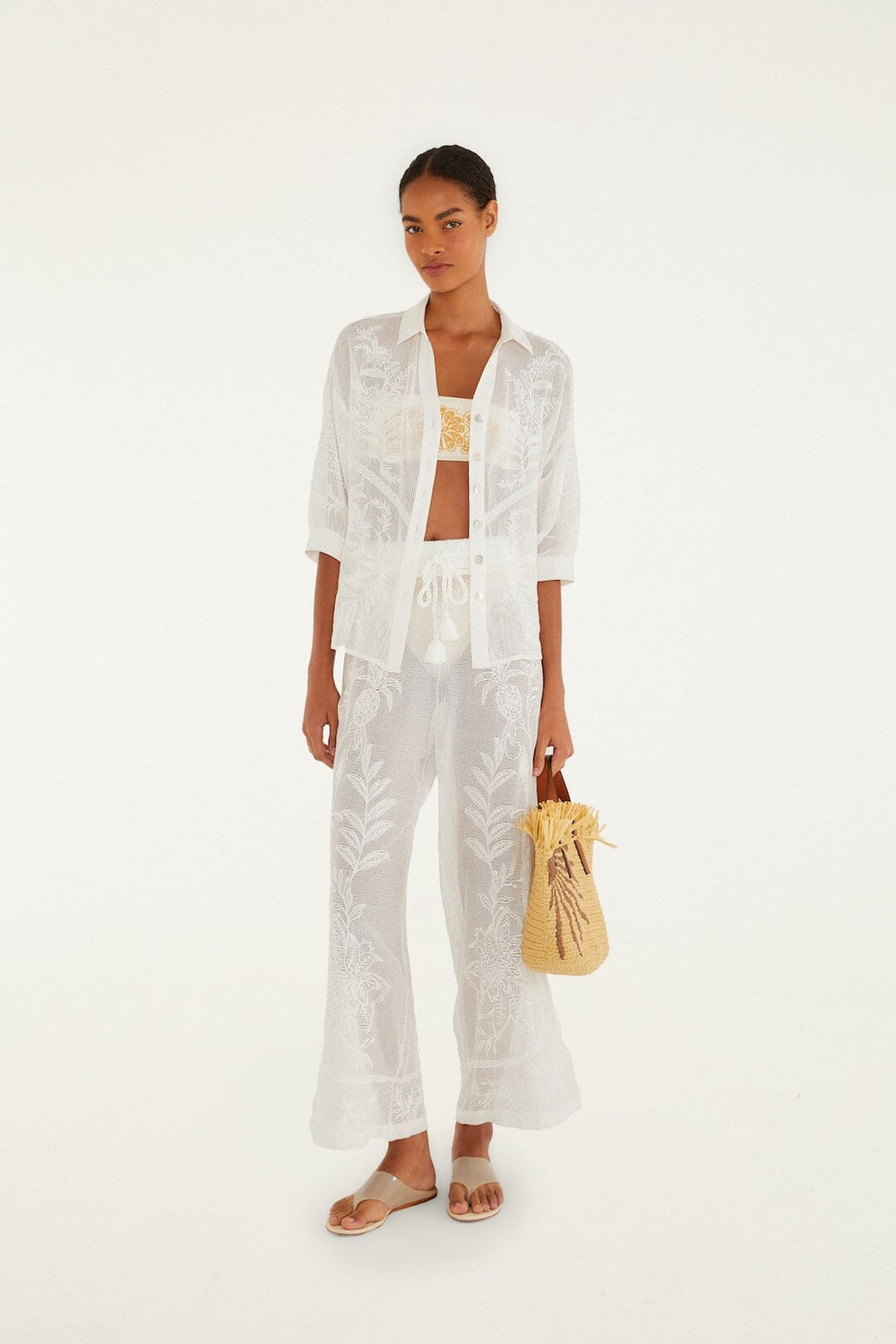 Off-White Nina Pants - FARM Rio NINA OFF-WHITE