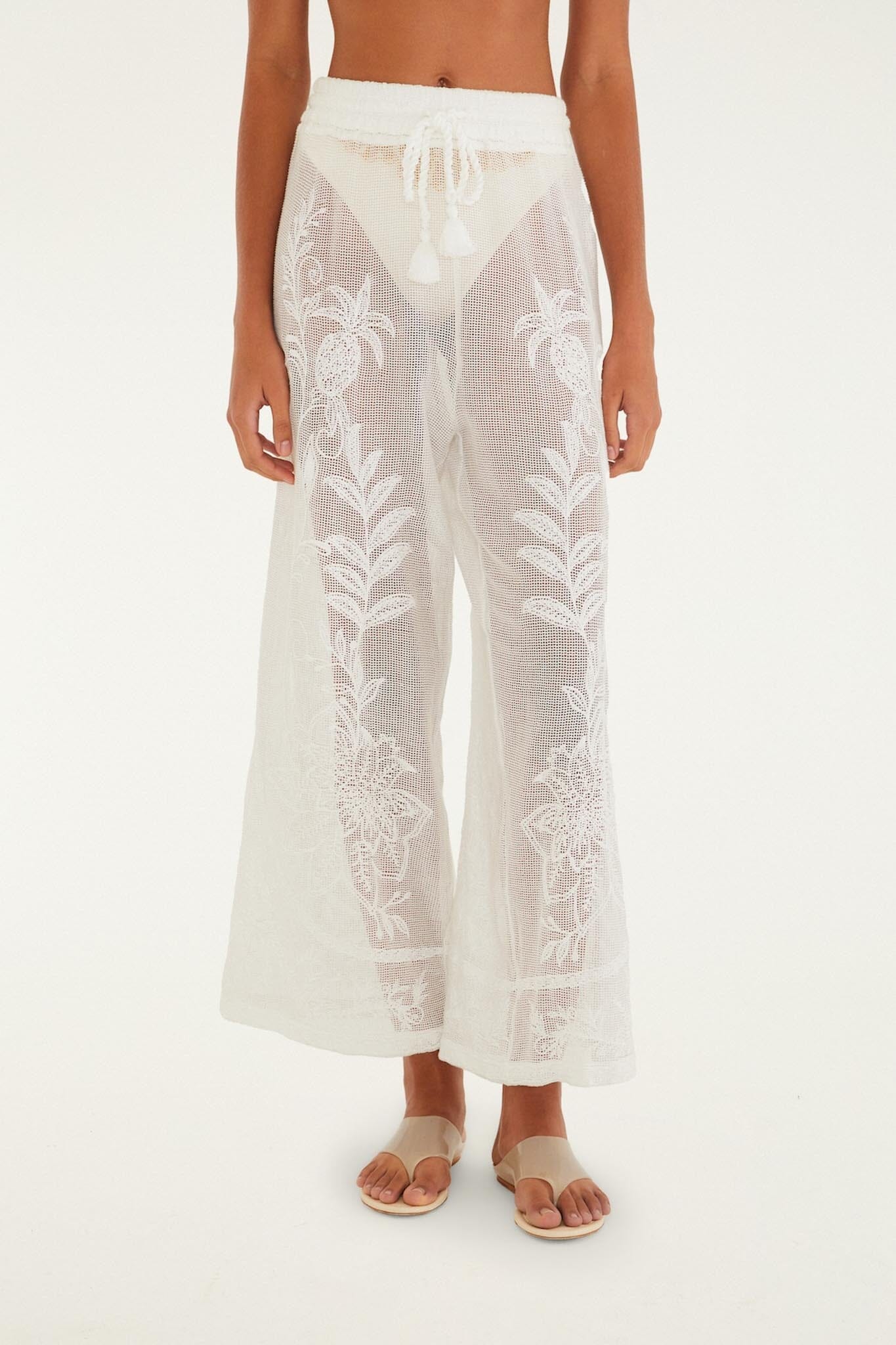 Off-White Nina Pants - FARM Rio NINA OFF-WHITE