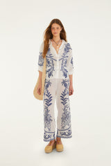 Off-White Nina Embroidery Blouse - FARM Rio NINA EMBROIDERY OFF-WHITE