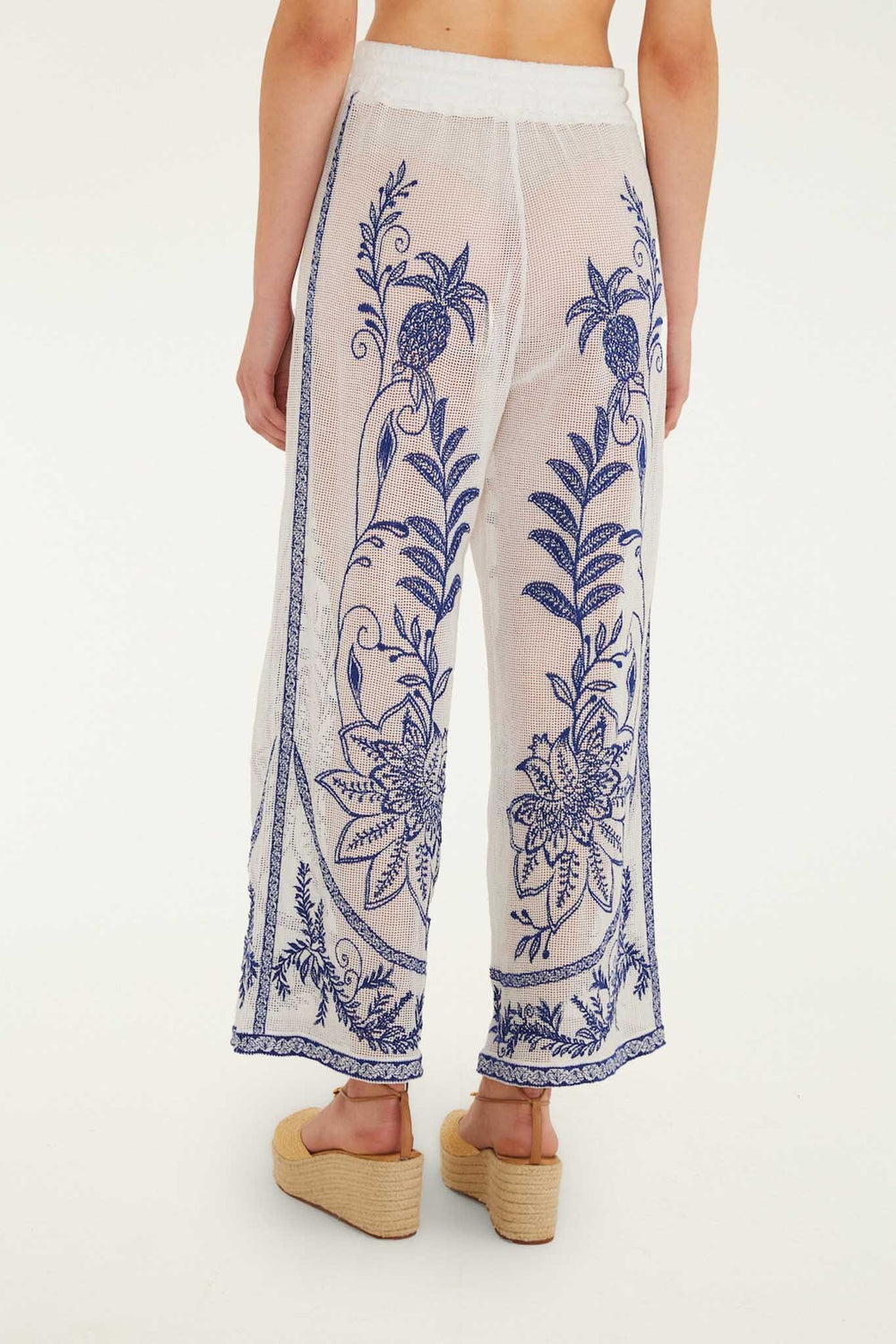 Off-White Nina Embroidery Pants - FARM Rio NINA EMBROIDERY OFF-WHITE