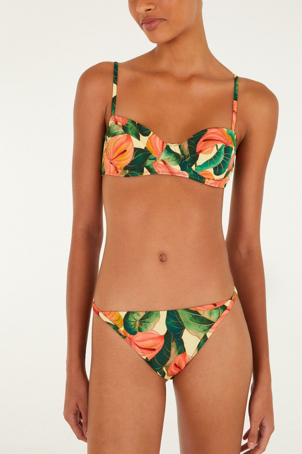 Golden Yellow Anthurium Basic Bikini Bottom - FARM Rio ANTURIUM GOLDEN YELLOW