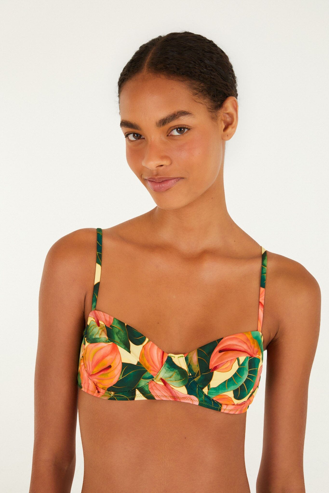Golden Yellow Anthurium Underwire Bikini Top - FARM Rio ANTURIUM GOLDEN YELLOW