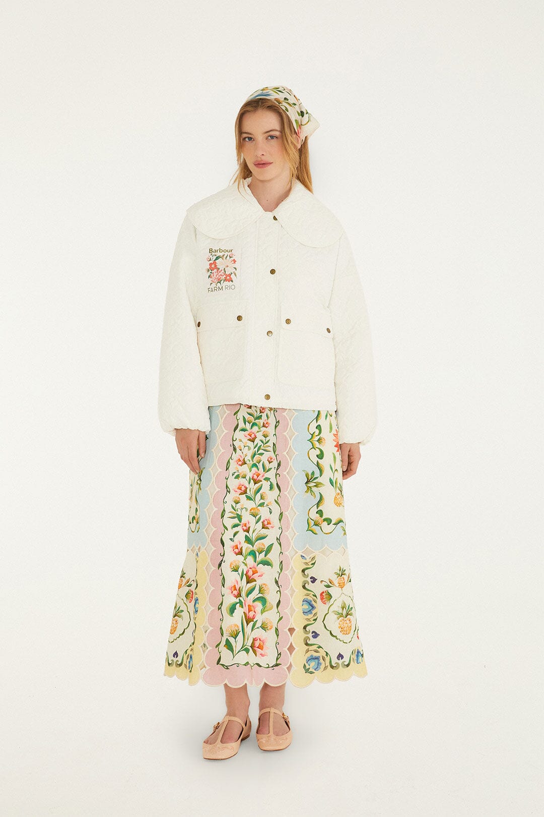 Lotus Quilted Jacket - FARM Rio EDENS BLOOM LIGHT PINK