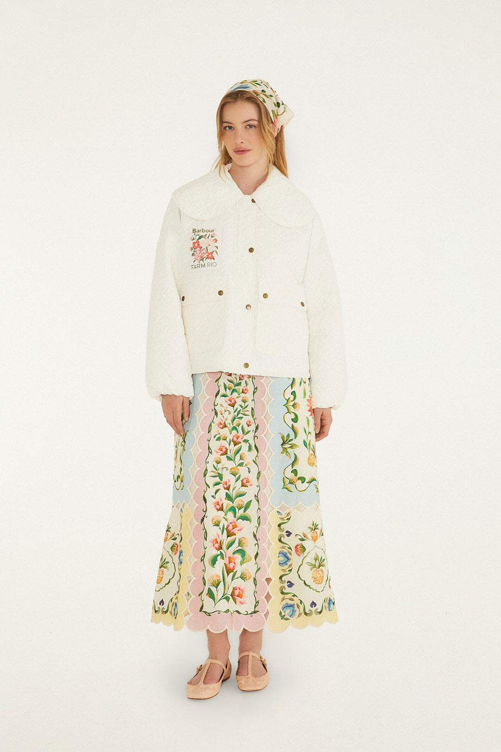 Lotus Quilted Jacket - FARM Rio EDENS BLOOM LIGHT PINK