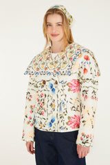 Petal Quilted Jacket - FARM Rio PETAL SPRINGS CREAM