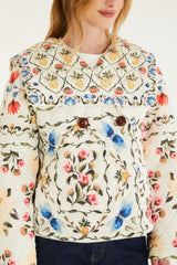 Petal Quilted Jacket - FARM Rio PETAL SPRINGS CREAM